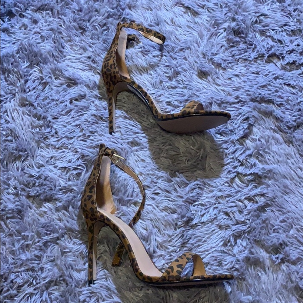 Cheetah print strapped heels